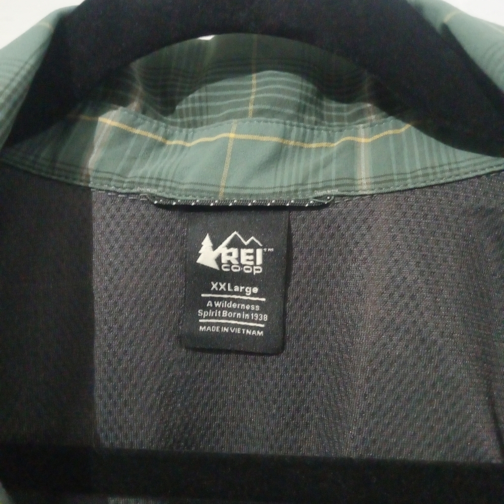 REI Men's Green Plaid Shirt Button Up Shirt XXL - Picture 4 of 5